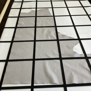 Light Mist Grey | Ribbed Stamped Leather Cowhide | 11 Square Feet | 3.5 Ounce / 1.3 mm