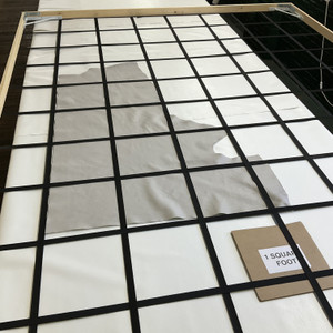 Light Mist Grey | Ribbed Stamped Leather Cowhide | 11 Square Feet | 3.5 Ounce / 1.3 mm