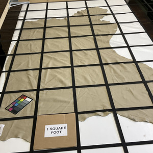 Oatmeal Beige | Full Grain Leather Cowhide | 25 Square Feet | 2.5 Ounce / 1 mm