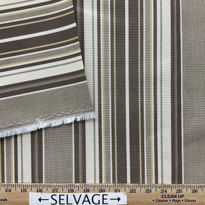 1.5 Yard Piece of 4817-0000 | Westfield Mushroom  Striped  Sunbrella | 46 Inch | Marine And Awning Fabric