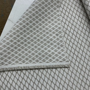 Sunbrella Detail Linen (146003-0001) | Outdoor / Indoor Upholstery Fabric | Waterproof | Geometric White / Grey | Solution Dyed Acrylic | 54" Wide | By the Yard
