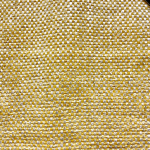 Dial in Mustard | Europatex Upholstery Fabric | Yellow / White Checkered Basketweave | Heavyweight | 57" Wide | By the Yard