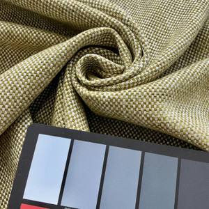 Dial in Olive | Europatex Upholstery Fabric | Green / White Checkered Basketweave | Heavyweight | 57" Wide | By the Yard