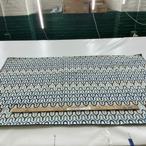 Geometric in Blue / Grey / Brown / Off White | Upholstery Fabric | Heavyweight | Ultra durable | 54" Wide | By the Yard
