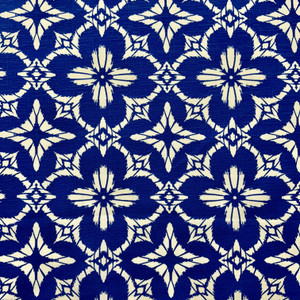 Aspidoras in Cobalt | Outdoor Waterproof Upholstery Fabric | Bohemian Print in Blue and White | Europatex | 60" Wide | By the Yard