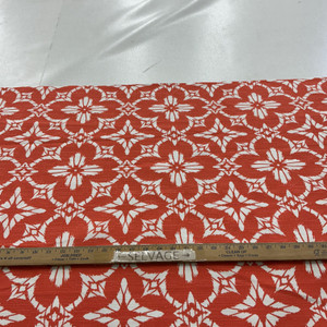 Aspidoras in Coral | Outdoor Waterproof Upholstery Fabric | Bohemian Print in Orange and White | Europatex | 60" Wide | By the Yard