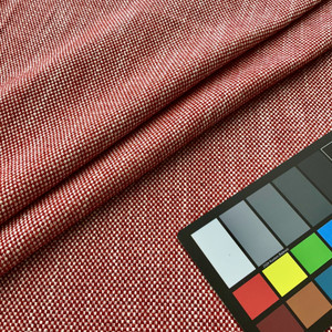 Dial in Fire | Europatex Upholstery Fabric | Red / White Checkered Basketweave | Heavyweight | 57" Wide | By the Yard