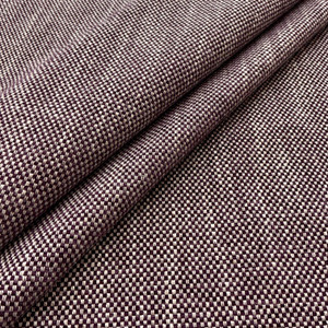 Dial in Cabernet | Europatex Upholstery Fabric | Purple / White Checkered Basketweave | Heavyweight | 57" Wide | By the Yard
