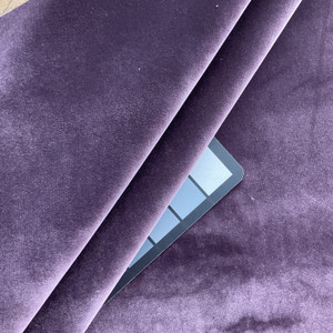 1 Yard Piece of Linden in Plum  | Deep Purple Solid Woven Velvet Upholstery Fabric  | Home Decor | Heavy Weight | Backed   | 54" Wide | Sold BTY