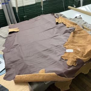 Burgundy Full Grain Leather Cow Hide | 38 to 45 square feet | 2.5 oz. | Full Hide