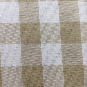2.25 Yard Piece of Homespun Check in Beige and Off White | Home Decor Fabric | Cotton | 54 Wide | By the Yard