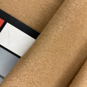 1 Yard Piece of Camel Tan Coating Wool | Wool / Poly Blend | Brushed Wool with Nice Sheen | 20oz | 60" Wide | DYE LOTS MAY VARY | COATWOOL-130-REM2
