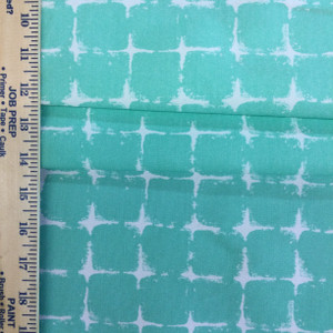 5 Yard Piece of Turquoise Shibori Grid | Indoor / Outdoor Upholstery Fabric | 54" Wide | By the Yard
