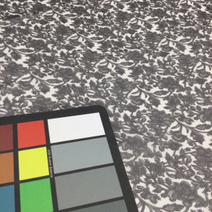 8 Yard Piece of Charcoal Floral Print Chiffon Fabric | Sheer Woven Polyester | Apparel Drapes Blouses Dresses Special Occasion