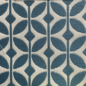 Depeche Mode in Harbor Blue / White | Geometric Upholstery Fabric | Covington | 54" Wide | Cotton / Polyester | Heavy Weight | By the Yard