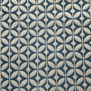 Depeche Mode in Harbor Blue / White | Geometric Upholstery Fabric | Covington | 54" Wide | Cotton / Polyester | Heavy Weight | By the Yard