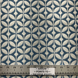 Depeche Mode in Harbor Blue / White | Geometric Upholstery Fabric | Covington | 54" Wide | Cotton / Polyester | Heavy Weight | By the Yard