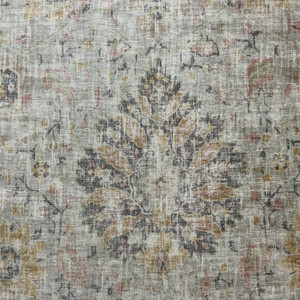 Sariz in Tea | Upholstery Fabric | Damask in Grey / Pink / Gold / Beige | 100% Polyester | Medium Weight | P Kaufmann | 54" Wide | By the Yard