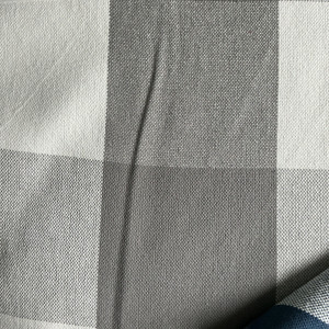 Big Check in Dove | Upholstery / Slipcover Fabric | Grey and White | 100% Cotton | 55" Wide | Medium Weight | By the Yard