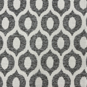 Sky Top in Steel | Upholstery Fabric | Ogee in Grey / Bone White | Swavelle | 54" Wide | Heavyweight | BTY