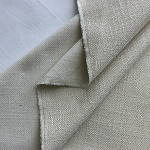Slub Basketweave in Cream Off White | Upholstery Fabric | Heavy Weight | 54" Wide | By the Yard
