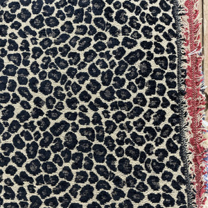 Leopard Print in Black and Tan | Upholstery Fabric | Chenille | 54" Wide | By the Yard