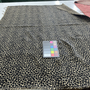 Leopard Print in Black and Tan | Upholstery Fabric | Chenille | 54" Wide | By the Yard