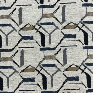 Calix in Twilight | Upholstery Fabric | Abstract in White / Blue / Beige  | Heavyweight | Richloom | 54" Wide | By the Yard