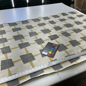 Charger in Bumble | Upholstery Fabric | Modern Geometric in Black / Yellow / Off White | Richloom | Heavy Weight | 54" Wide | By the Yard