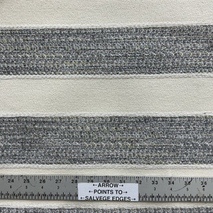 Comissky in Pewter | Upholstery Fabric | Stripes in Grey / Off White | Richloom | Heavy Weight | 54" Wide | By the Yard