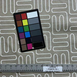 Jett in Chino | Upholstery Fabric | Wavy Line Design in Beige and Off White | Heavyweight | 54" Wide | By the Yard