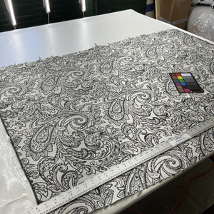Lizbeth in Graphite | Upholstery Fabric | Leafy Paisley in Black / Grey / White | Richloom | Heavyweight | 54" Wide | By the Yard