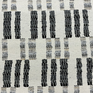Murdock in Domino | Upholstery Fabric | Stacked Stripes in Black / Grey / Cream | Richloom | Heavy Weight | 54" Wide | By the Yard