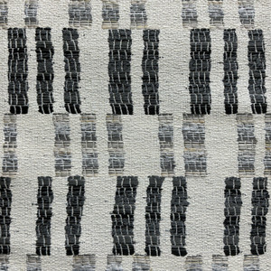 Murdock in Domino | Upholstery Fabric | Stacked Stripes in Black / Grey / Cream | Richloom | Heavy Weight | 54" Wide | By the Yard