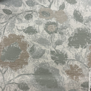 Myla in Sea Spray | Upholstery Fabric | Floral Jacquard in Mint Green / Beige / White | Richloom | Heavyweight | 54" Wide | By the Yard