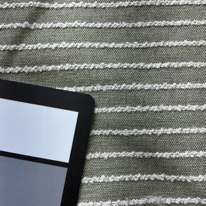 Pomodoro in Sage | Upholstery Fabric | Textured Stripes in Green / White | Richloom | Heavyweight | 54" Wide | By the Yard