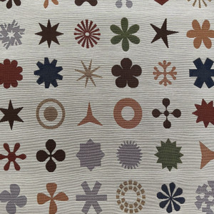 Dingbats in Taupe | Upholstery Fabric | Orange / Grey / Brown / Green |  Heavyweight | 54" Wide | By the Yard