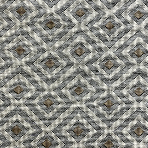 Geometric in Grey / Off White / Brown | Upholstery Fabric | Heavy Weight | 54" Wide | BTY