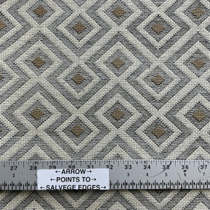 Geometric in Grey / Off White / Brown | Upholstery Fabric | Heavy Weight | 54" Wide | BTY