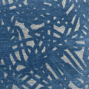 Abstract Design in Cobalt Blue | Velvet Upholstery Fabric | Heavy Weight | 54" Wide | By the Yard