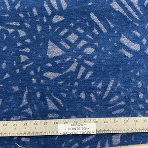 Abstract Design in Cobalt Blue | Velvet Upholstery Fabric | Heavy Weight | 54" Wide | By the Yard