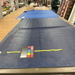 Navy Blue 9 x 12 Vinyl Mesh | Windscreen, Safety Fencing, Gym Dividers, Awning Drop Shades | Bruin Plastics | 72" Wide | By the Yard