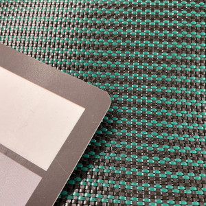 Green and Black Basketweave Vinyl Mesh | Outdoor Breathable Vinyl | Seating / Privacy Fencing | 60" Wide | By the Yard
