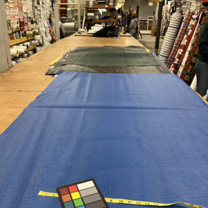 Blue 9 x 12 Vinyl Mesh | Windscreen, Safety Fencing, Gym Dividers, Awning Drop Shades | Bruin Plastics | 72" Wide | By the Yard