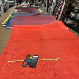 Safety Orange 9 x 9 Vinyl Mesh | Windscreen, Safety Fencing, Gym Dividers, Awning Drop Shades | Bruin Plastics | 62" Wide | By the Yard