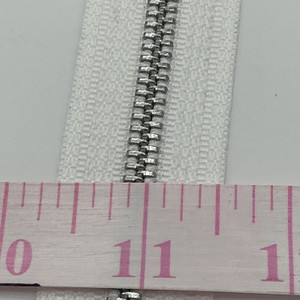 #5 ALUMINUM CHAIN Zipper, 9/16" WHITE, By The Yard