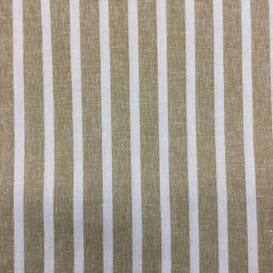 5 Yard Piece of Tan and Natural Striped Drapery Fabric | Linen-like |  Lightweight | 54"W | BTY