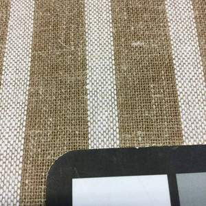 5 Yard Piece of Tan and Natural Striped Drapery Fabric | Linen-like |  Lightweight | 54"W | BTY