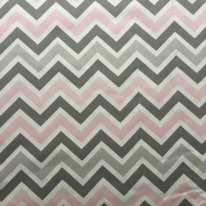 3.75 Yard Piece of Pink and Gray Chevron | Upholstery / Drapery Fabric | 54" Wide | By the Yard