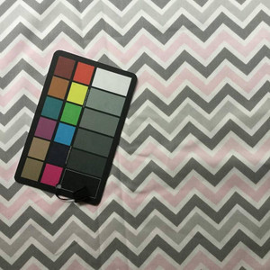 3.75 Yard Piece of Pink and Gray Chevron | Upholstery / Drapery Fabric | 54" Wide | By the Yard